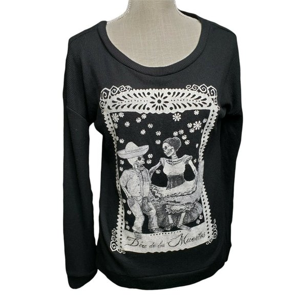 Bear Dance M Long Sleeve" De Los Muertos "Couple Front Graphic Day of the Dead - Picture 1 of 8
